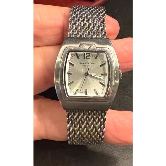 Women's Kenneth Cole New York Watch, Sliver Tone Mesh and Link Band, Black Face - Picture 1 of 4